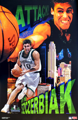 Wally Szczerbiak "Attack" Minnesota Timberwolves Poster - Starline 2002