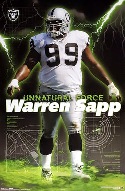Warren Sapp "Unnatural Force" Oakland Raiders NFL Action Poster - Costacos 2004