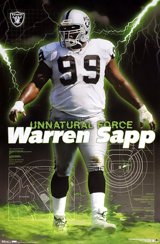 Warren Sapp "Unnatural Force" Oakland Raiders NFL Action Poster - Costacos 2004