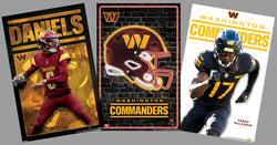 COMBO: Washington Commanders Football NFL Action 3-Poster Combo Set (Jayden Daniels, McLaurin, Logo) - Costacos Sports