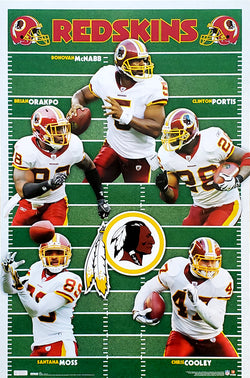 Washington Redskins "Gridiron Five" 2010 Poster (McNabb, Portis, Moss, Cooley, Orakpo) - Costacos