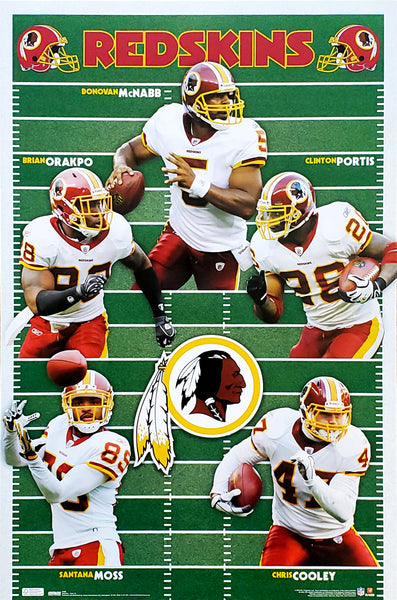 Washington Redskins "Gridiron Five" 2010 Poster (McNabb, Portis, Moss, Cooley, Orakpo) - Costacos