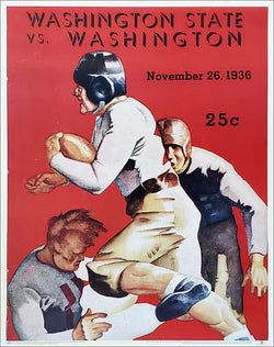 Washington Huskies Football 1936 vs. Washington State Vintage Poster Print - Asgard Press