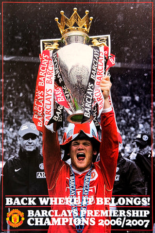 Wayne Rooney "Celebration 2007" Manchester United EPL Football Soccer Poster - GB Posters Inc.