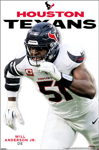 Will Anderson Jr. "Terminator" Houston Texans Official NFL Football Action Poster - Costacos 2026