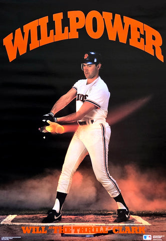 Will Clark "Willpower" San Francisco Giants 1989 MLB Baseball Poster - Costacos Final Stock Collection