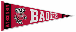 University of Wisconsin, Madison BADGERS Classic Bucky Style Official NCAA Team Felt Pennant - Rico Inc.