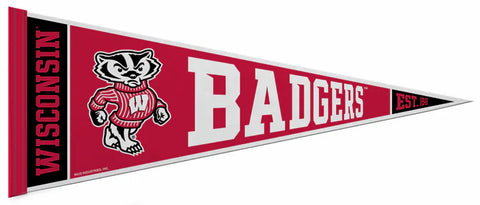 University of Wisconsin, Madison BADGERS Classic Bucky Style Official NCAA Team Felt Pennant - Rico Inc.