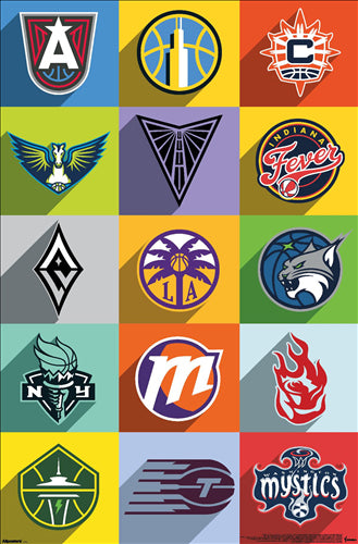 WNBA Basketball Official Team Logos Poster (All 15 Teams) - Costacos Sports 2026