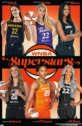 WNBA Superstars 2024 Women's Basketball Poster (Clark, Reese, Brink, I ...