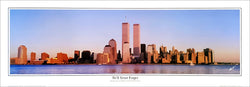 Lower Manhattan Skyline "We'll Never Forget" World Trade Center at Dawn Panoramic Poster - Everlasting Images 2001