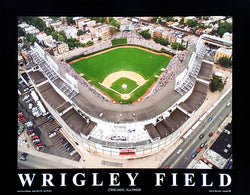 Wrigley Field Chicago Cubs Gameday Aerial Views Poster Print - Aerial Views 2000