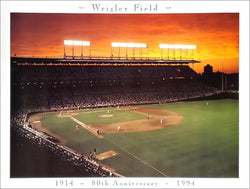 Wrigley Field Chicago Cubs "Sunset Spectacular" 80th Anniversary (1914-1994) Commemorative Poster