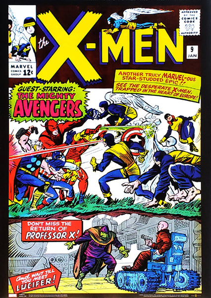 X-Men #9 (Enter The Avengers) Marvel Comics Official Cover Poster Print - Asgard Press