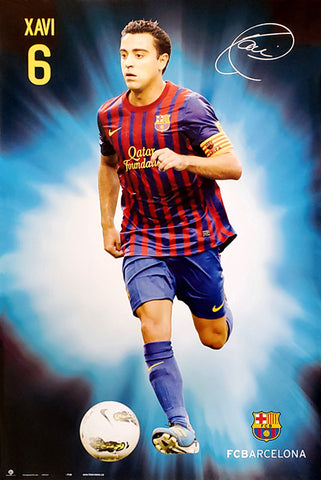 Xavi Hernandez "Signature Series" FC Barcelona Action Poster - G.E. (Spain)