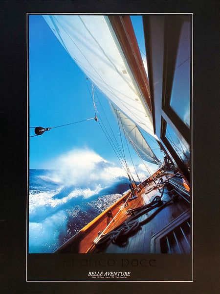 Yachting "Belle Aventure" (Raduno Vele D'Epoca Imperia 1996) Sailboat Racing Poster Print by Franco Pace (Copy)