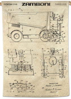The Zamboni Hockey Ice Machine Official Patent Art 28x40 Wall Banner - Wincraft