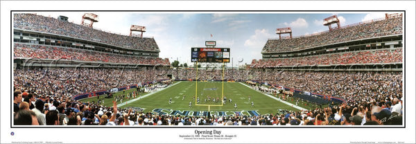 Tennessee Titans Opening Day (1999) Panoramic Stadium Poster Print