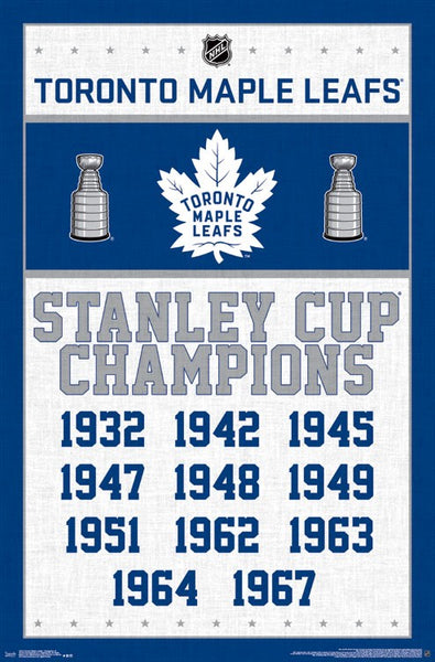 Toronto Maple Leafs 11-Time NHL Stanley Cup Champions Commemorative Wall Poster - Costacos