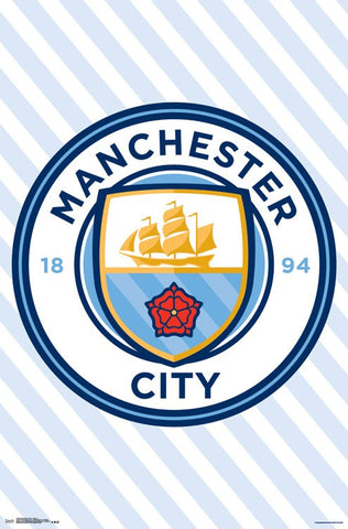 Manchester City FC Club Crest Official Team Logo Poster - Trends International