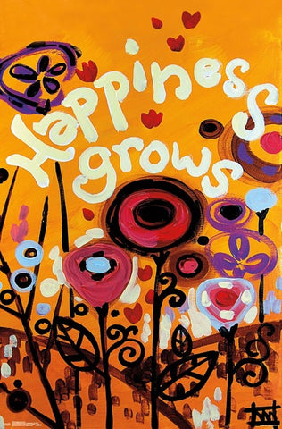 Happiness Grows Inspirational Flowers Art Wall Poster - Trends International Inc.