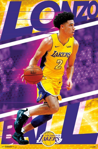 Lonzo Ball "Showtime" Los Angeles Lakers NBA Action Poster - Trends 2017