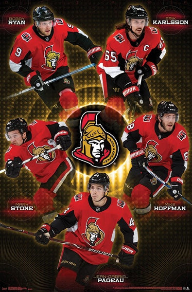 Ottawa Senators "Five Stars" (Ryan, Karlsson, Stone, Hoffman, Pageau) Poster - Trends 2018