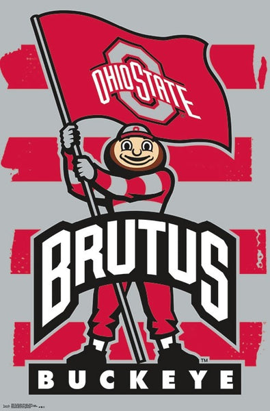 Ohio State Buckeyes "Brutus Power" Official NCAA Team Mascot Logo Poster - Trends International