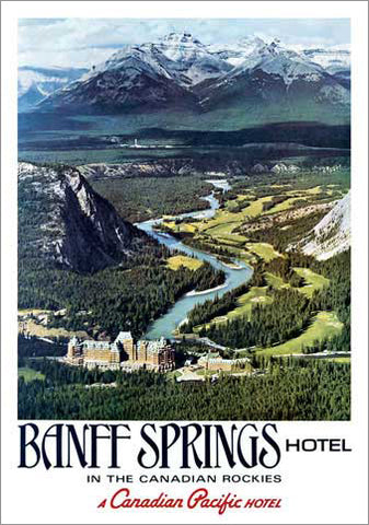 Banff Springs Hotel Aerial Panorama (c.1947) Poster Reprint - Eurographics Inc.
