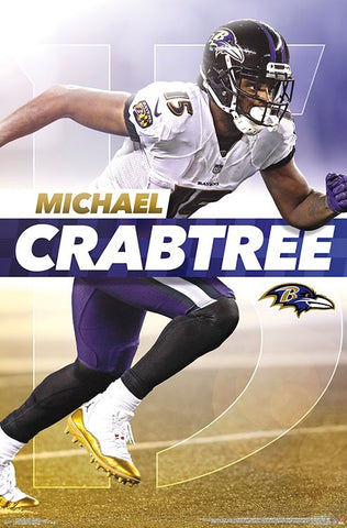 Michael Crabtree "Intensity" Baltimore Ravens NFL Football Superstar Action Poster - Trends International