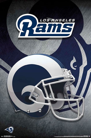 Los Angeles Rams NFL Football Official Team Helmet Logo Poster - Trends 2018