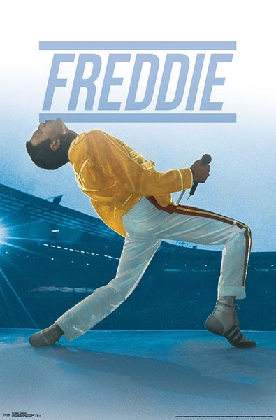Freddie Mercury "Live at Wembley" (1986) Queen Rock Music Poster - Trends International