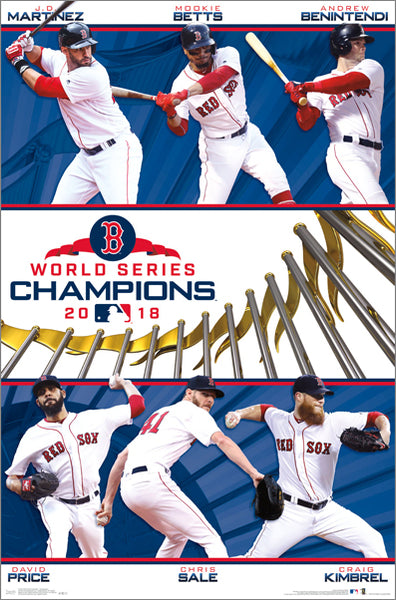 Boston Red Sox 2018 World Series CHAMPIONS 6-Player Commemorative Poster - Trends International