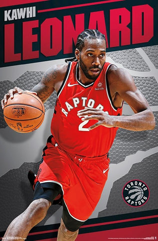 Kawhi Leonard "Drive" Toronto Raptors NBA Basketball Action Poster - Trends 2018