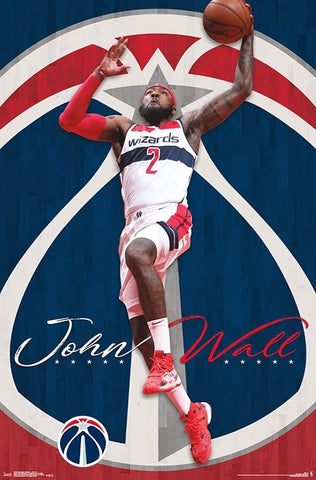 John Wall "Soaring" Washington Wizards NBA Action Wall Poster - Trends International