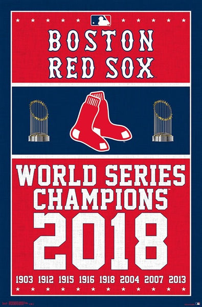 Boston Red Sox 9-Time World Series Champs Commemorative Poster