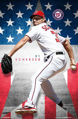 Max Scherzer "National Star" Washington Nationals MLB Baseball Action Poster - Trends Int'l.