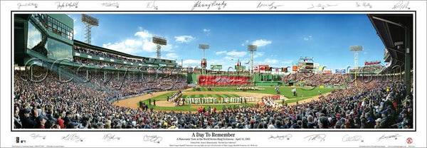Fenway Park "A Day To Remember" Panoramic Poster Print (April 11, 2005) w/17 Sigs. - Everlasting Images