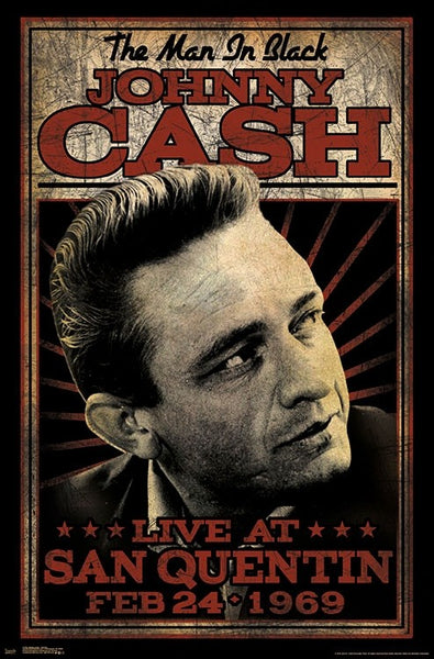Johnny Cash "San Quentin 1969" Classic Music Poster - Trends International