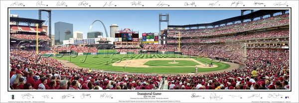 St. Louis Cardinals New Busch Stadium Inaugural Game (w/22 Sigs) Panoramic Poster - Everlasting 2006