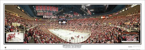 Detroit Red Wings Stanley Cup 2008 Champs Commemorative Panoramic Poster Print - Everlasting Images