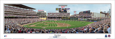 Minnesota Twins Target Field First Pitch 2010 Premium Panoramic Poster Print - Everlasting (MN-272)