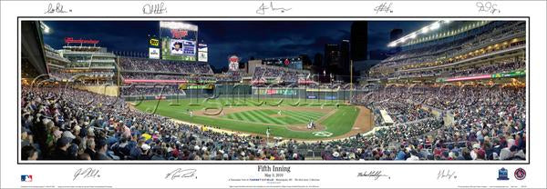 Minnesota Twins Target Field "Fifth Inning" Panoramic Poster w/9 Signatures - Everlasting 2010