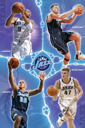 Utah Jazz "Four Stars" Poster (Kirilenko, Arroyo, Boozer, Harpring) - Costacos Sports 2005