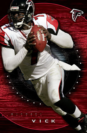 Michael Vick Takeoff Atlanta Falcons QB Action Poster - Costacos