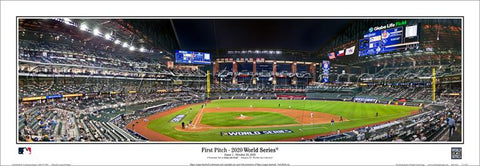 Los Angeles Dodgers 2020 World Series First Pitch Globe Life Park Panoramic Poster Print - Everlasting Images