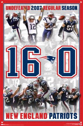 New England Patriots 2007 Undefeated Season 16-0 Commemorative Poster - Costacos 2008