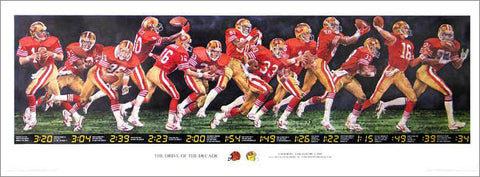 Joe Montana "The Drive of the Decade" (Super Bowl XXIII) Commemorative Poster (1989)