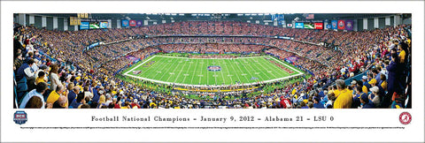 Alabama Crimson Tide 2011 Football National Champions BCS Game Night Panoramic Poster Print - Blakeway