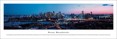 Boston, Massachusetts Downtown Sunrise Panoramic Poster Print - Blakeway Worldwide